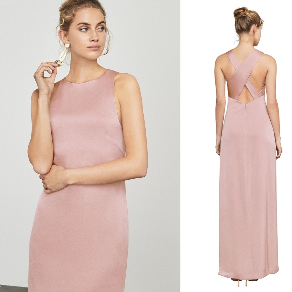 BCBG Margita Crisscross-Back Maxi Dress Gown NEW